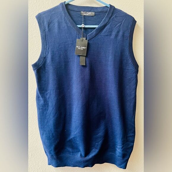 PJ Paul Jones Men's V-Neck Classic Sleeveless Pullover Sweater Vest Size L - Picture 2 of 5